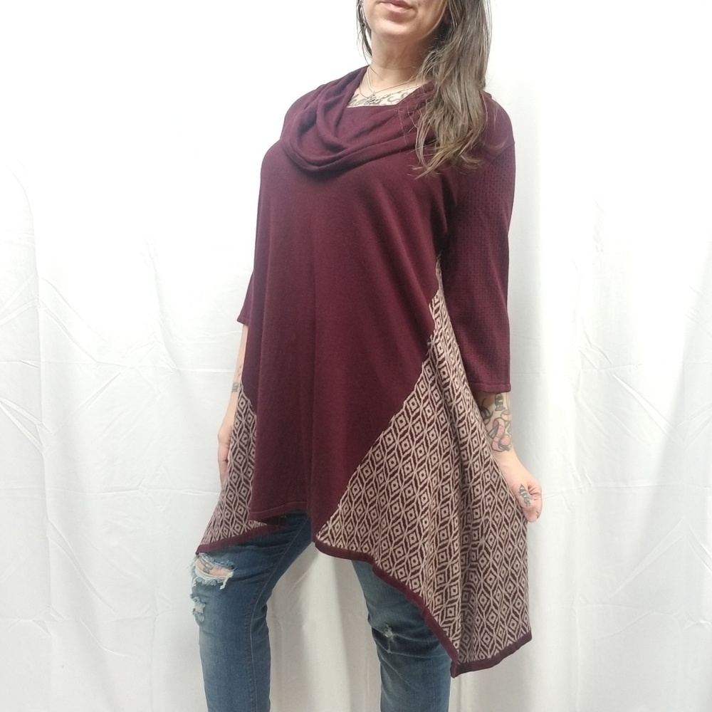 EFFIE'S HEART Tate Cowl Pullover Tunic Sweater Top